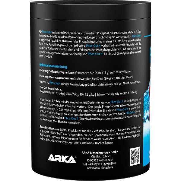 ARKA Phos-Out 4 Granulat 550g Anleitung