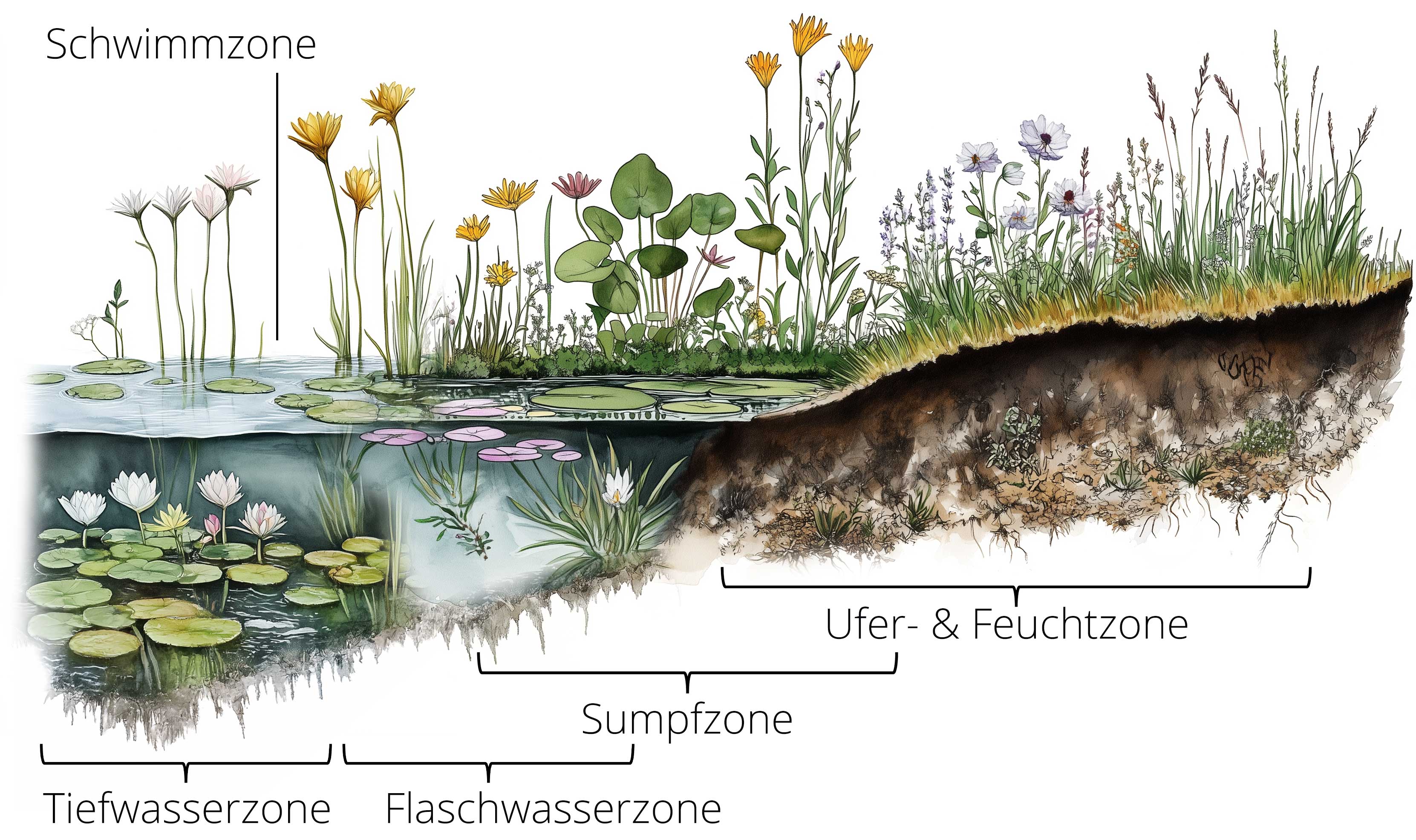 Teichzonen Schema