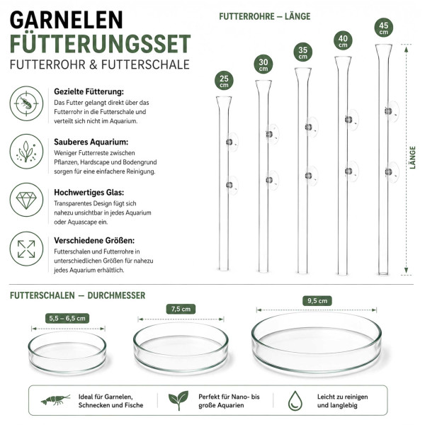 Garnelen Fütterungsset | Futterrohr & Futterschale