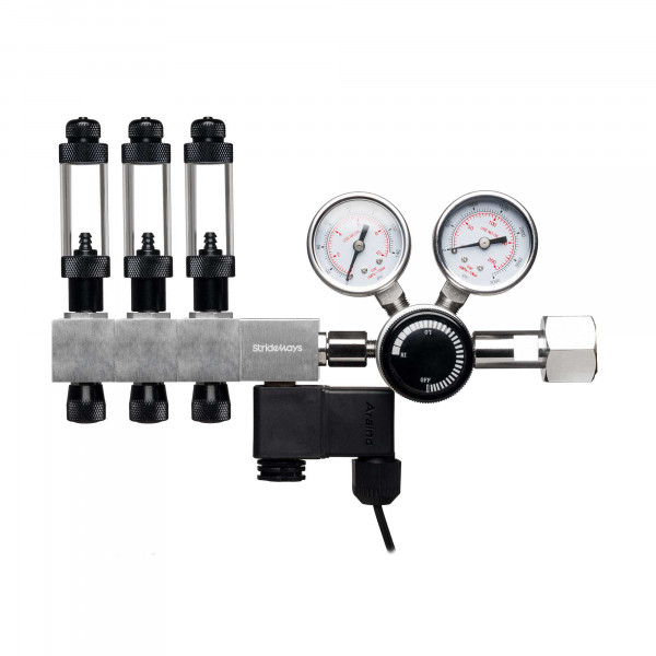 Strideways PRO CO2 Druckminderer Plus mit Magnetventil und Blasenzähler inkl. 2 Extender