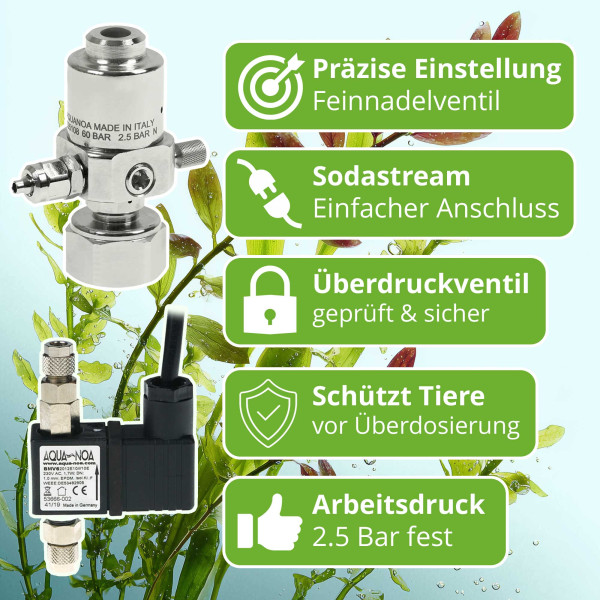 CO2 Anlage Sodastream mit Nachtabschaltung Druckminderer und Magnetventil