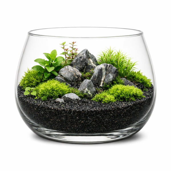 Flaschengarten & Wabi-Kusa Sand schwarz