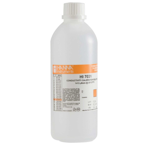 Hanna Instruments Kalibrierlösung Leitfähigkeit 1413 µS/cm, 500ml Flasche