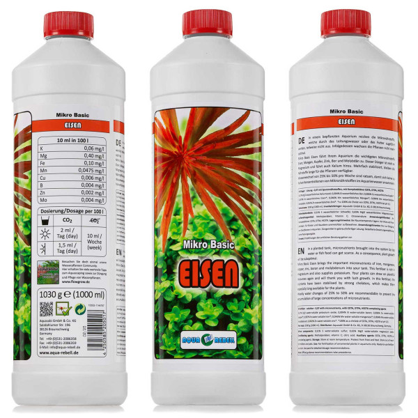 Aqua Rebell NPK + Eisen + GH Boost N | Aquarium Basic Dünger Set inkl. Dosierpumpe - Basic Eisen 1000ml