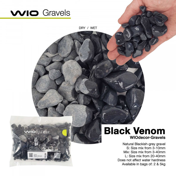 WIOdecor-Gravels | Black Venom Gravel, 2kg