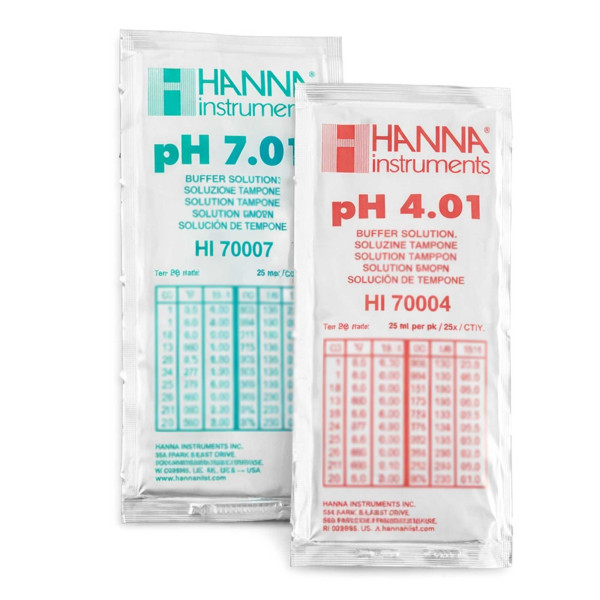 Hanna Instruments Kalibrierlösung pH 4,01 + 7,01 - 5 x 20mL-Beutel