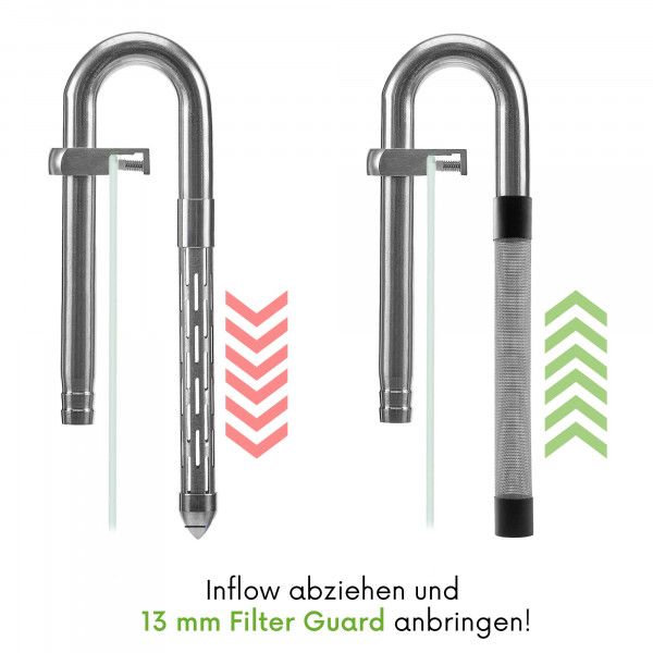 USCAPE Mini Edelstahl Filter Ein-/Auslauf Set | Inflow-Outflow Filter Guard
