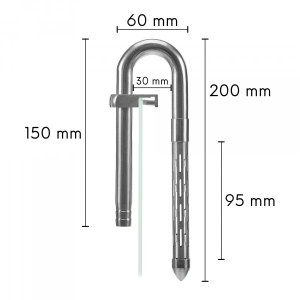 USCAPE Mini Edelstahl Filter Ein-/Auslauf Set | Inflow-Outflow 360° Ansaugung Inflow Aquarium Maße