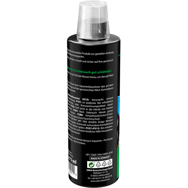 ARKA pH Decrease Süßwasser 473ml Rückseite