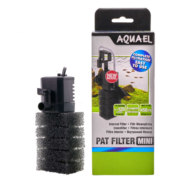 Aquael Pat mini Filter | Innenfilter - inkl. Babygarnelen-Filterschwamm (fein)