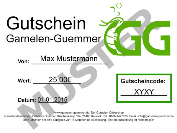 Garnelen-Guemmer Gutschein 85 Euro
