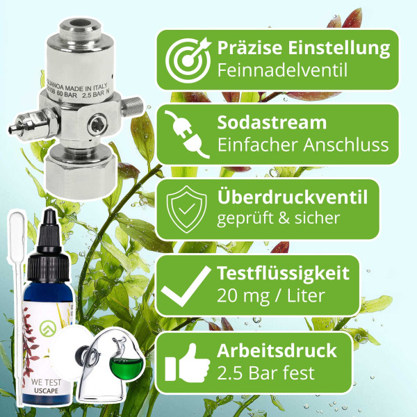 CO2 Anlage Sodastream mit Nachtabschaltung Dauertest und Druckminderer