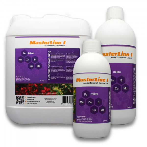 MasterLine 1 Mikronährstoff und Eisen Dünger Wasserpflanzen Aquarium Aquascaping alle Ausführungen