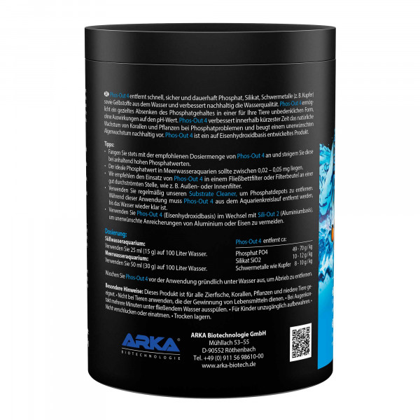ARKA Phos-Out 4 Granulat | Phosphatentferner 550g 1000ml