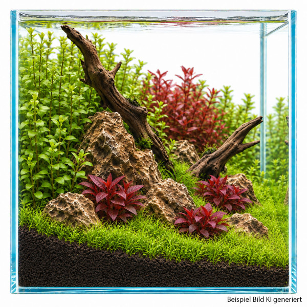 Aquascape Pflanzenset Rot-Grün klein Ansicht links