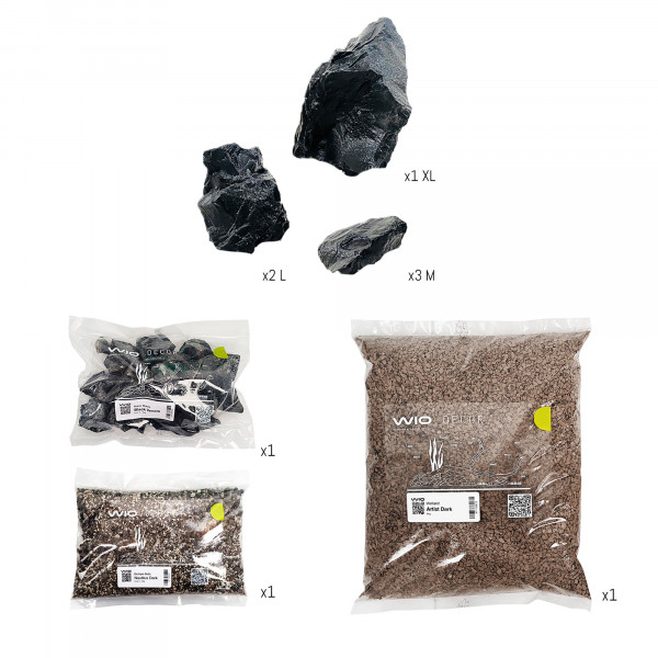 WIOdecor-Kit | Nautilus Dark Hardscape Set - 20kg, 0,1-20cm