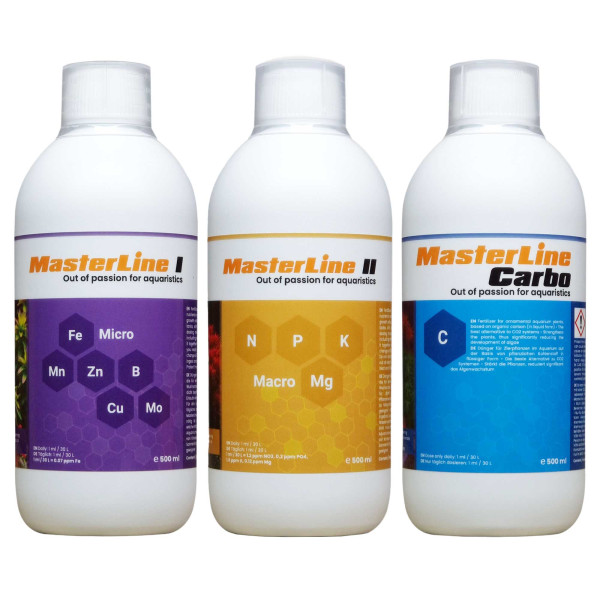 Masterline Dünger Komplettset | Mikro 1 + Marko 2 + Carbo - 500ml