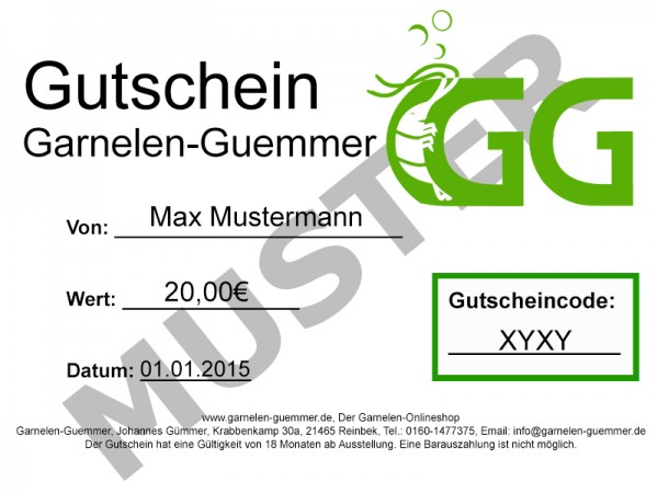 Garnelen-Guemmer Gutschein 20 Euro