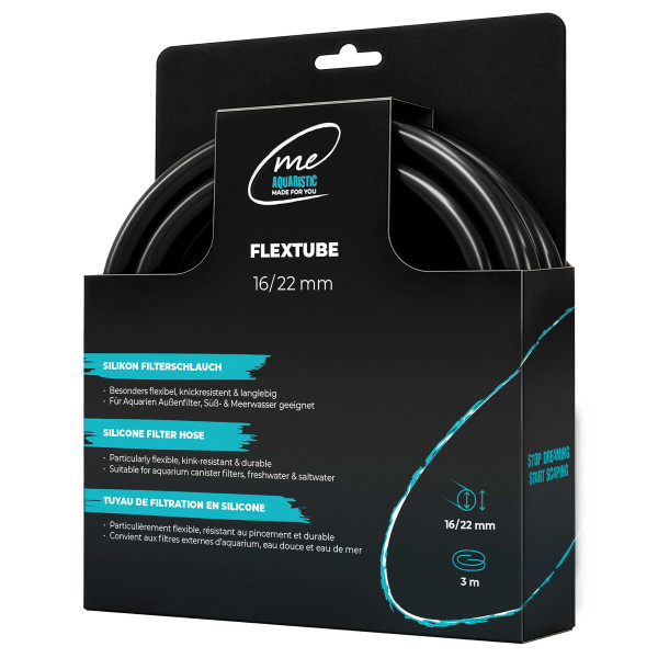 Me FlexTube Silikon Filterschlauch Schwarz 16/22mm