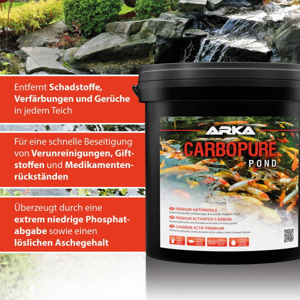 ARKA TEICH Carbopure Premium Aktivkohle zur filterung deines Teiches