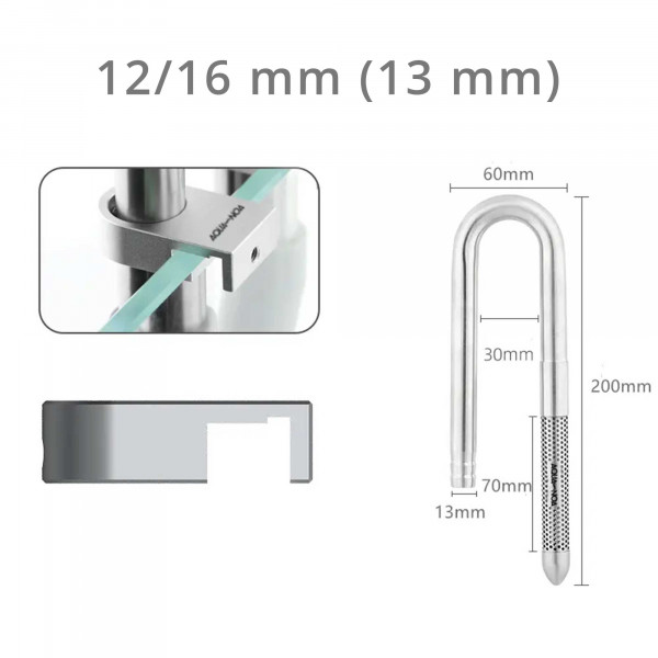 Mini Edelstahl Filter Ein-/Auslauf Set - Inflow 12/16mm (13mm)