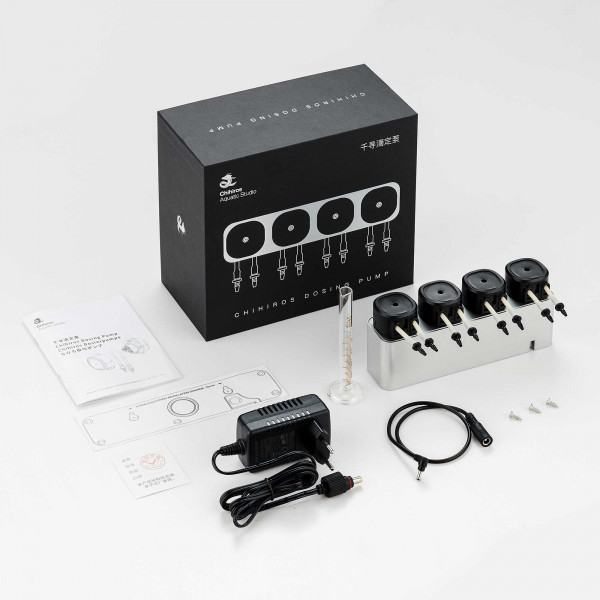 Chihiros Dosieranlage Komplettset | 4 Flaschen + Edelstahlkorb + Dosierschlauch Version 2