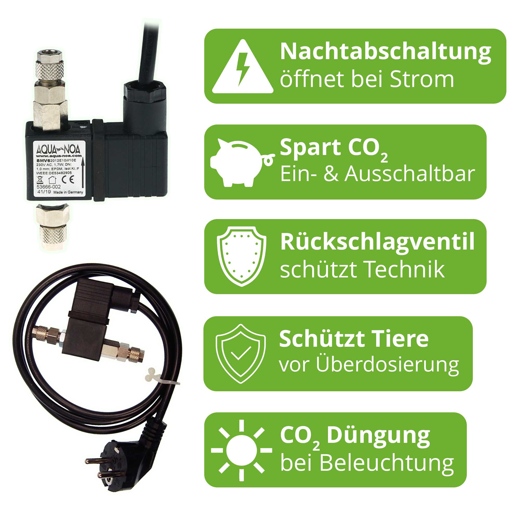 CO₂ Magnetventil mit Rückschlagventil