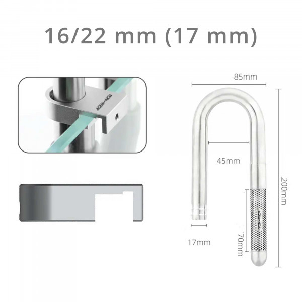 Mini Edelstahl Filter Ein-/Auslauf Set - Inflow 16/22mm (22mm)