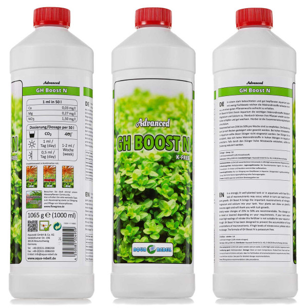 Aqua Rebell NPK + Eisen + GH Boost N | Aquarium Basic Dünger Set inkl. Dosierpumpe - GH Boost N 1000ml